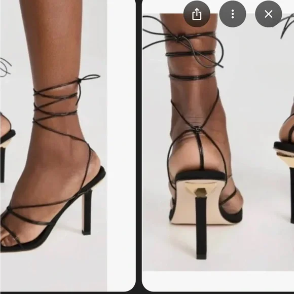 Good American Black Lace-Up Heels - Picture 2 of 9